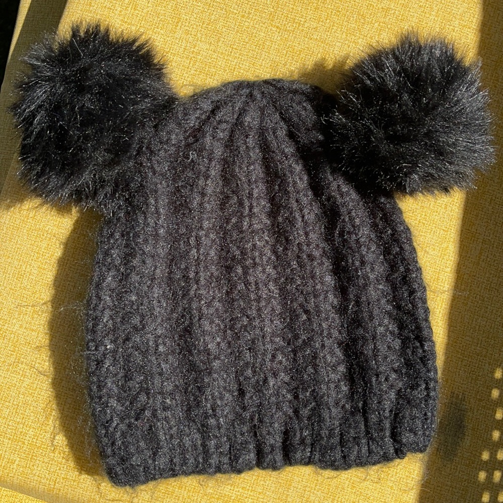 ASOS wool blend knitted Pom Pom girl hat 2-6